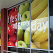 Low cost window display graphics, vinyl graphics